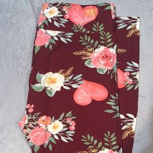Floral Heart Lularoe Leggings